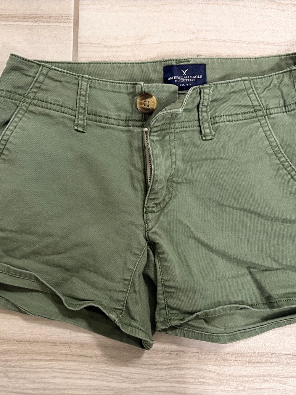 American Eagle Outfitters Olive Green Stretch Shorts